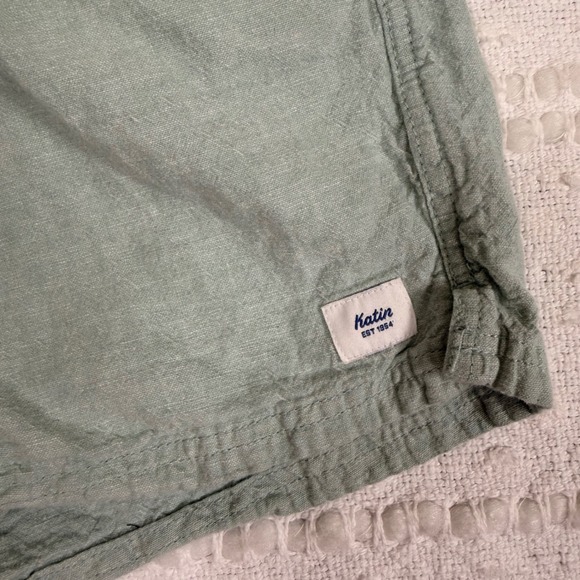 Katin Isaiah Local Shorts Linen Cotton Bld Drawstring Mint Green Medium - Picture 4 of 10